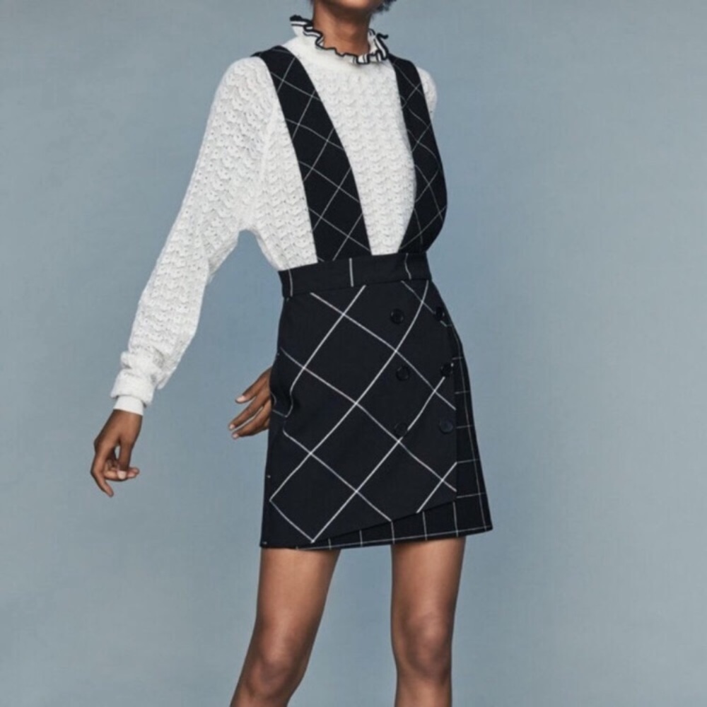 Maje Black and White Mini Dress
